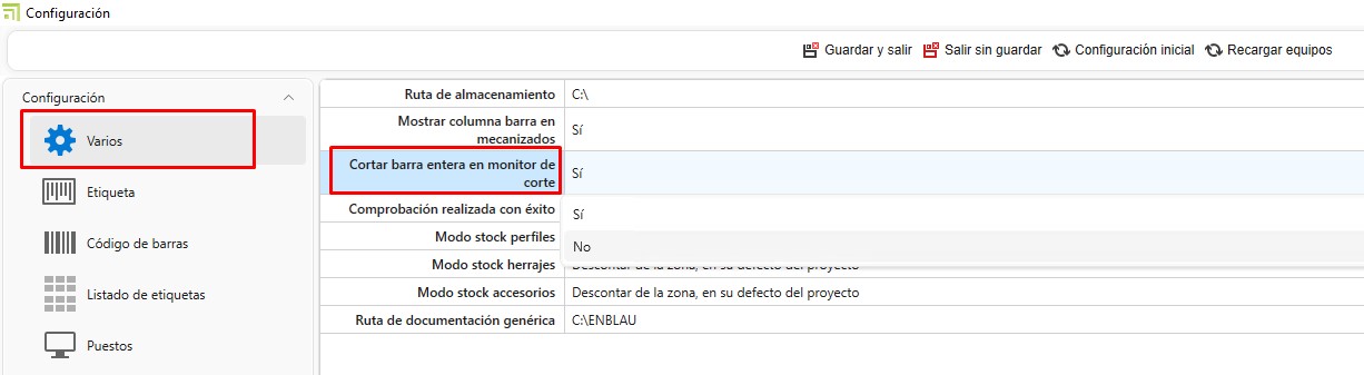 cortar barra