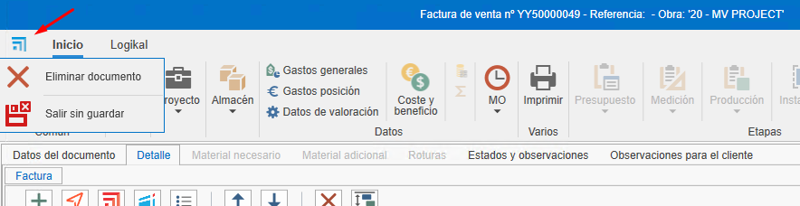 Eliminar factura