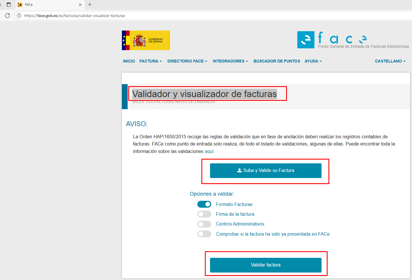 Factura mensaje