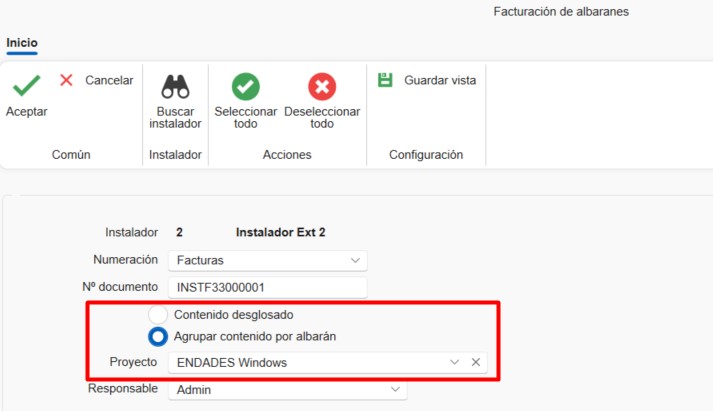 Albarán de instalación