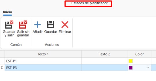 Ventana de edición de estados