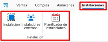 Vista principal del módulo Instalaciones