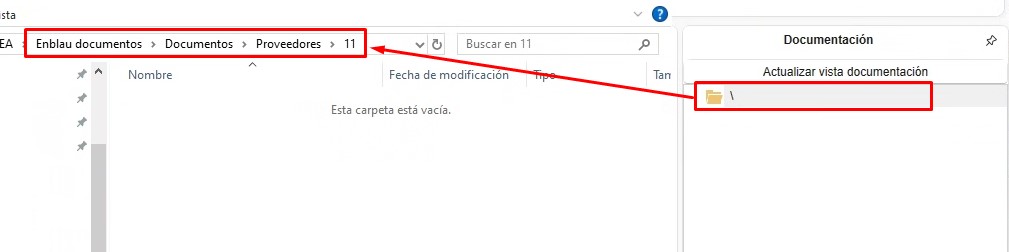 Documentación proveedor