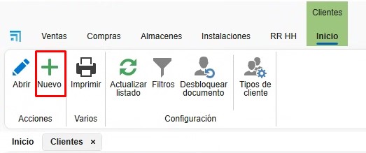 Nuevo cliente