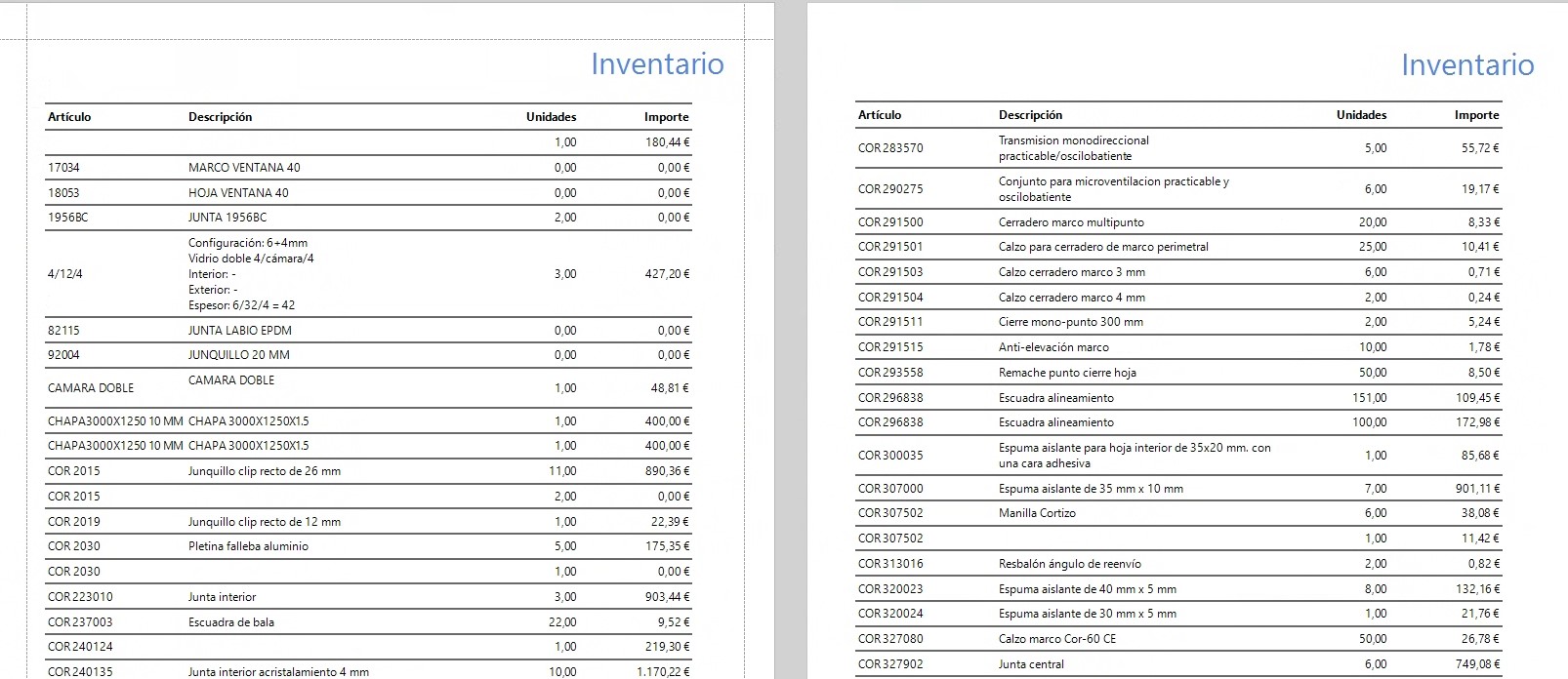 Inventario por fecha