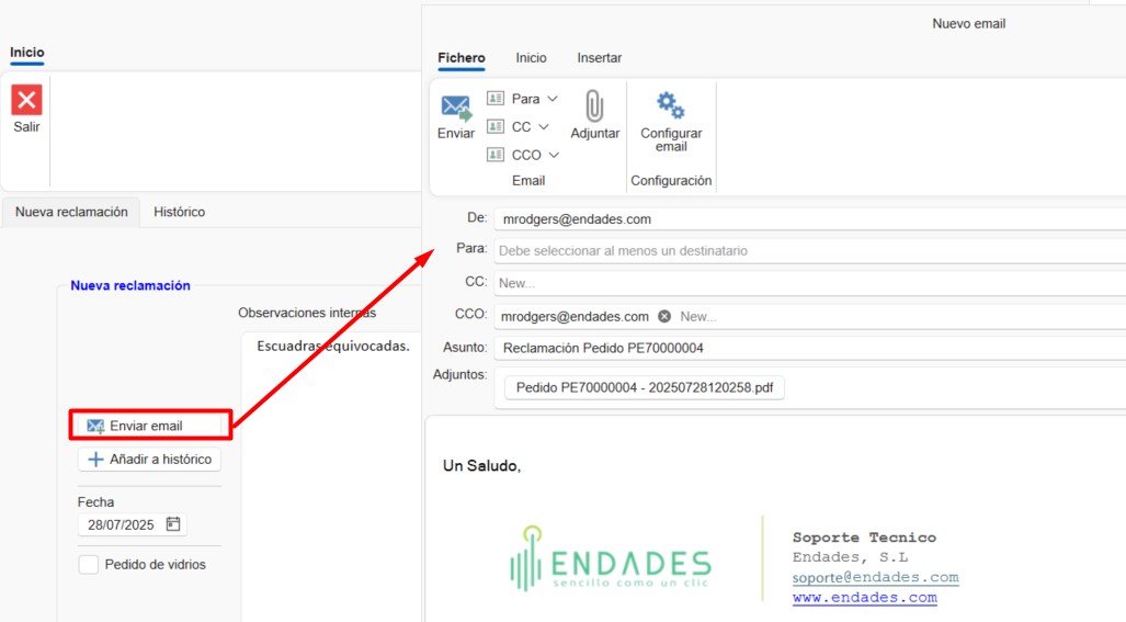 Envío por correo