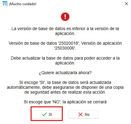 Actualizar base de datos