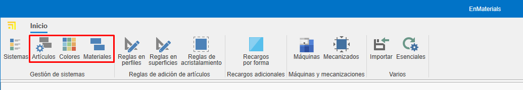 Artículos y Colores