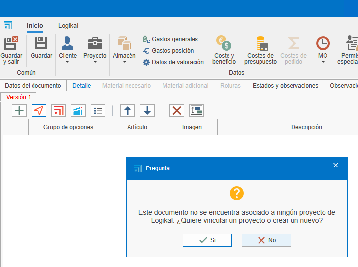 Vincular proyecto