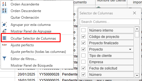 Organizar filtro